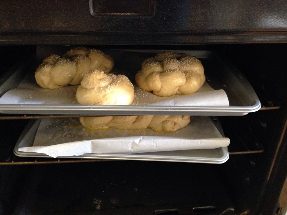 Place challah in the oven and close the door cook for 40-45 min dep on size
