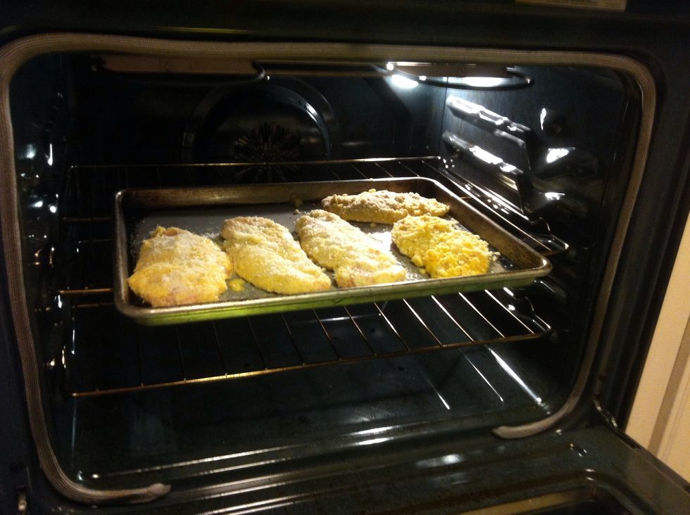 Place chicken in oven and bake at 400 degrees
