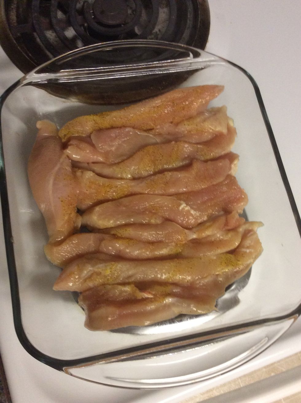 Place chicken in preferably dish or pyrex dish
