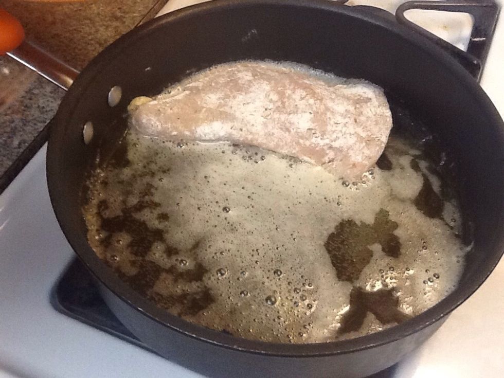 Place chicken onto pan