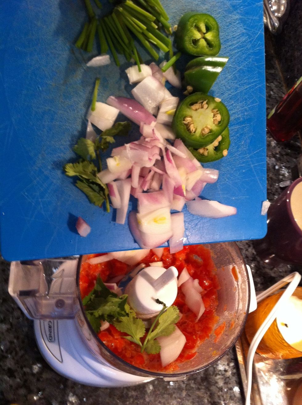 Place chopped ingredients in food processor