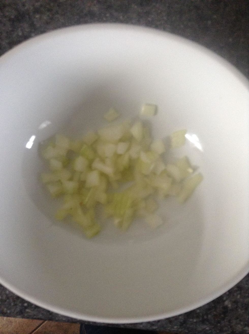 Place chopped onions in a bowl.