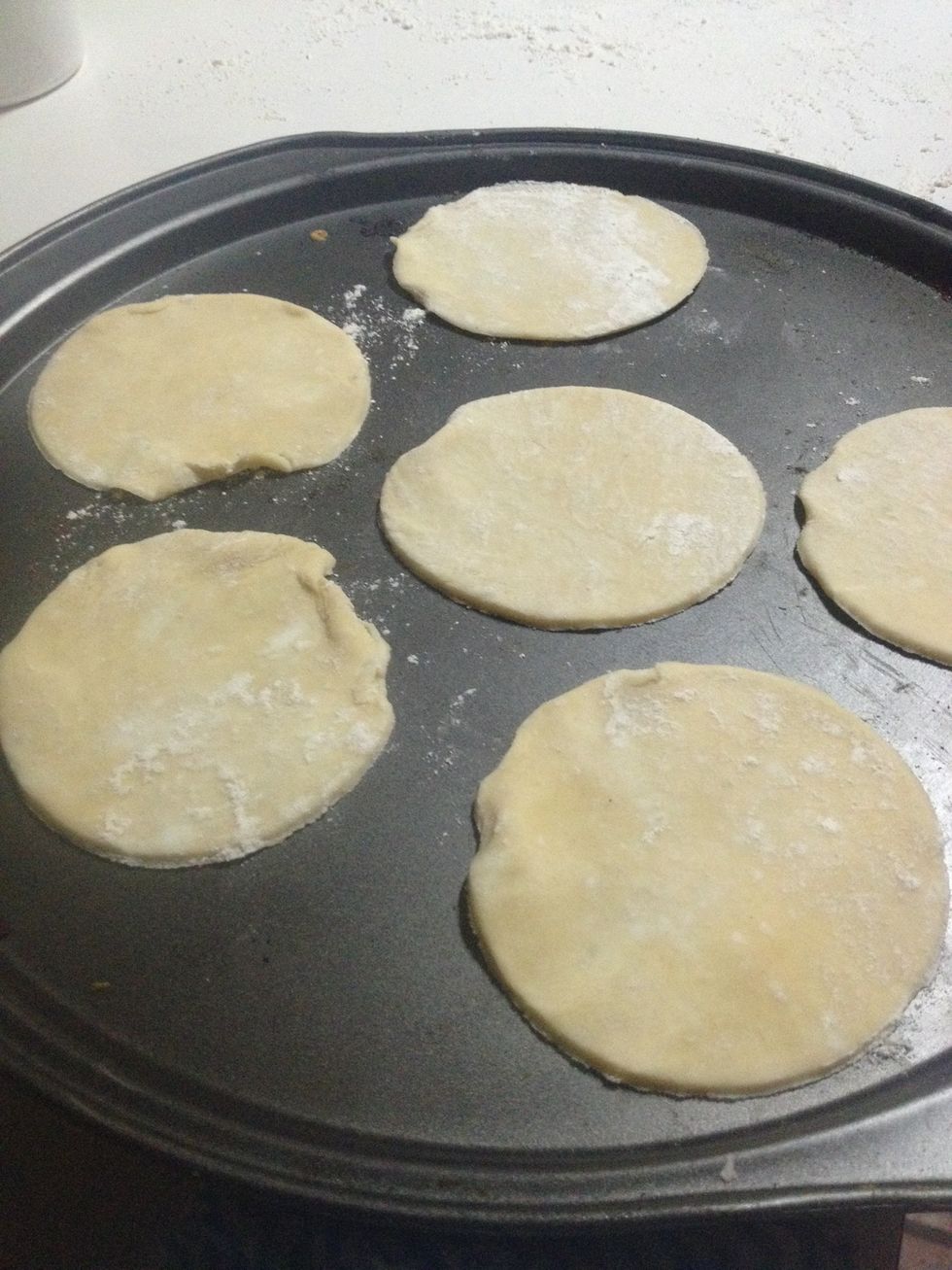 Place circles on baking sheet.