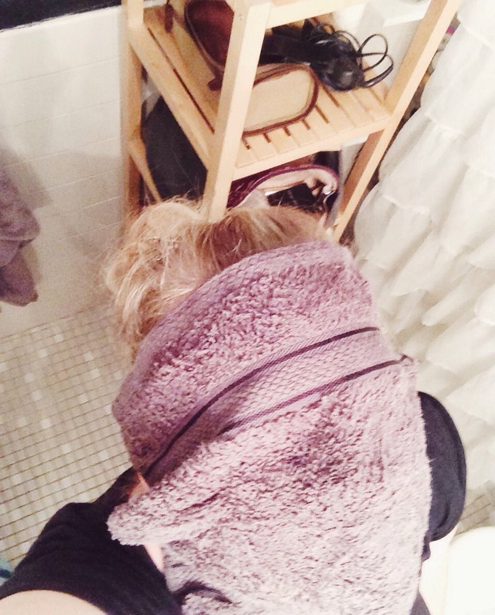 Place cloth over face. Gently press into face. Leave on until cloth leaves room temperature. Repeat one more time.