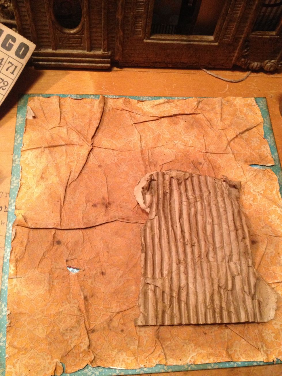 place corrugated photo mat on layout.