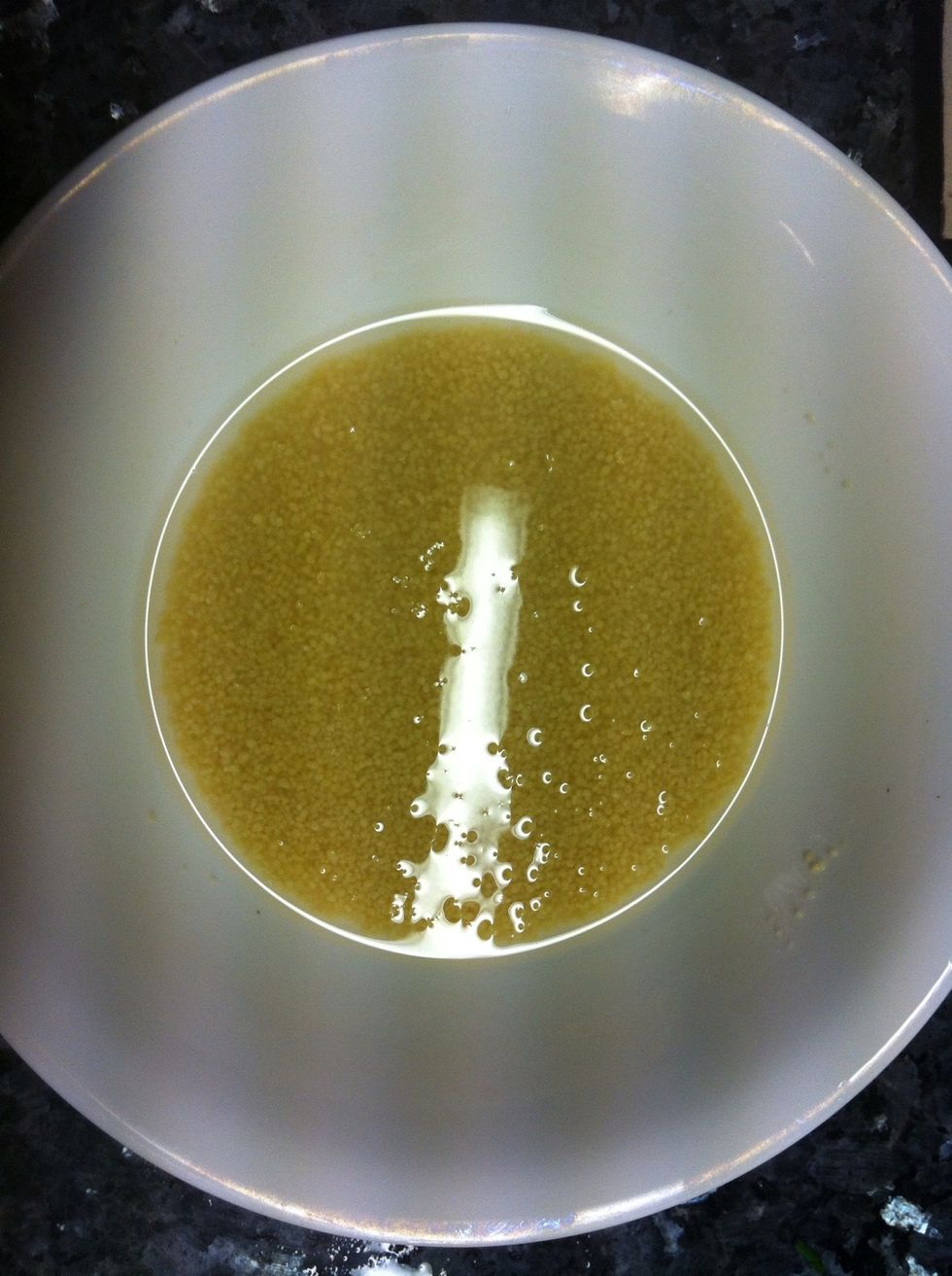 Place couscous in bowl and cover with water about 1cm extra water on top off the couscous