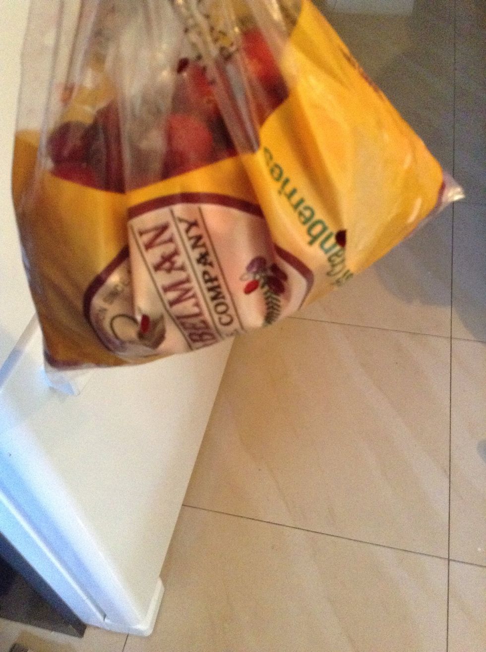 Place cranberries in blender.