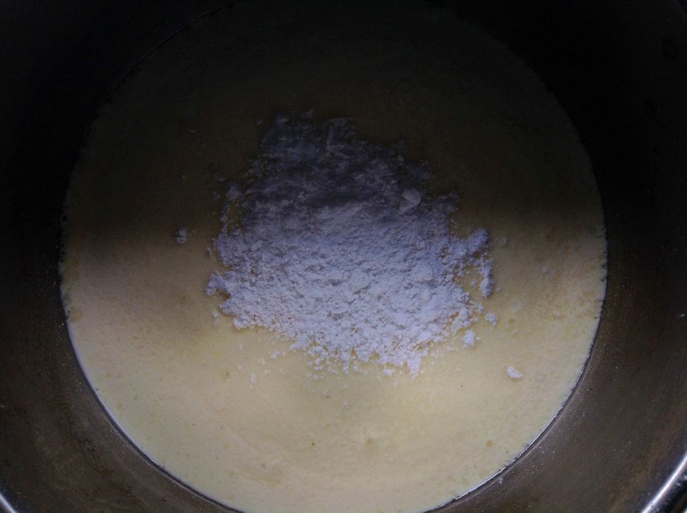 Place cream and icing sugar in a small sauce pan and stir for 5 minutes.