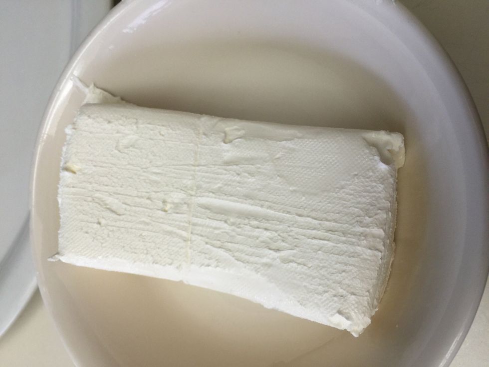 Place cream cheese block in a microwaveable dish