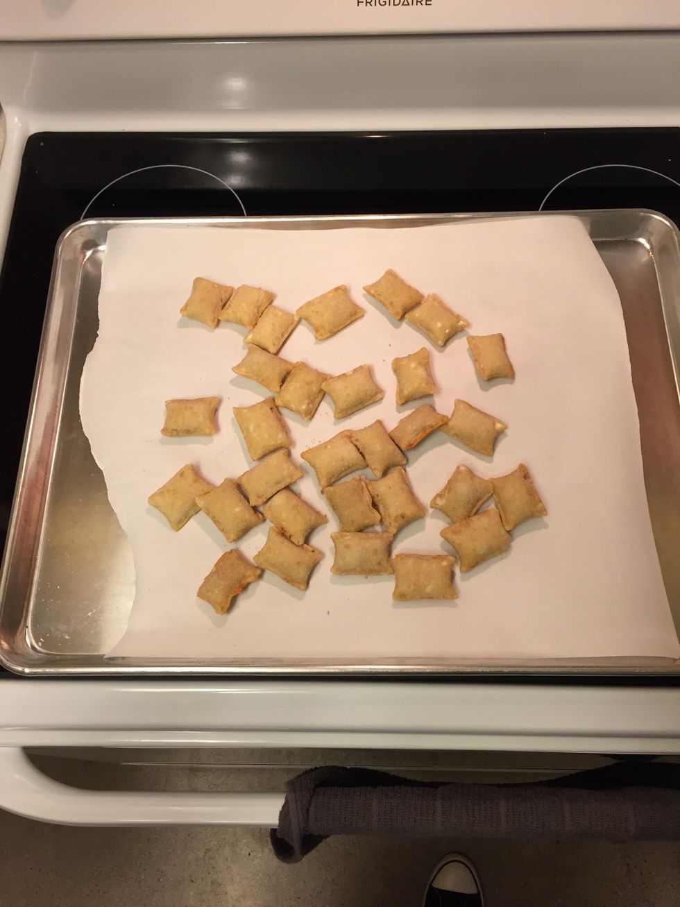 Place desired amount on a baking sheet lined with parchment paper