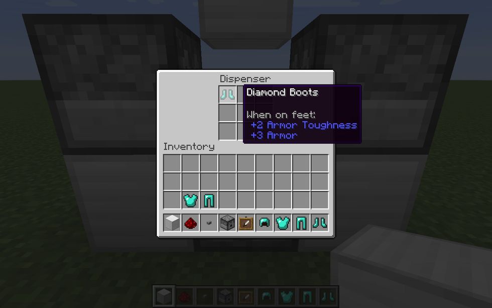 Place Diamond boots in the bottom dispenser.