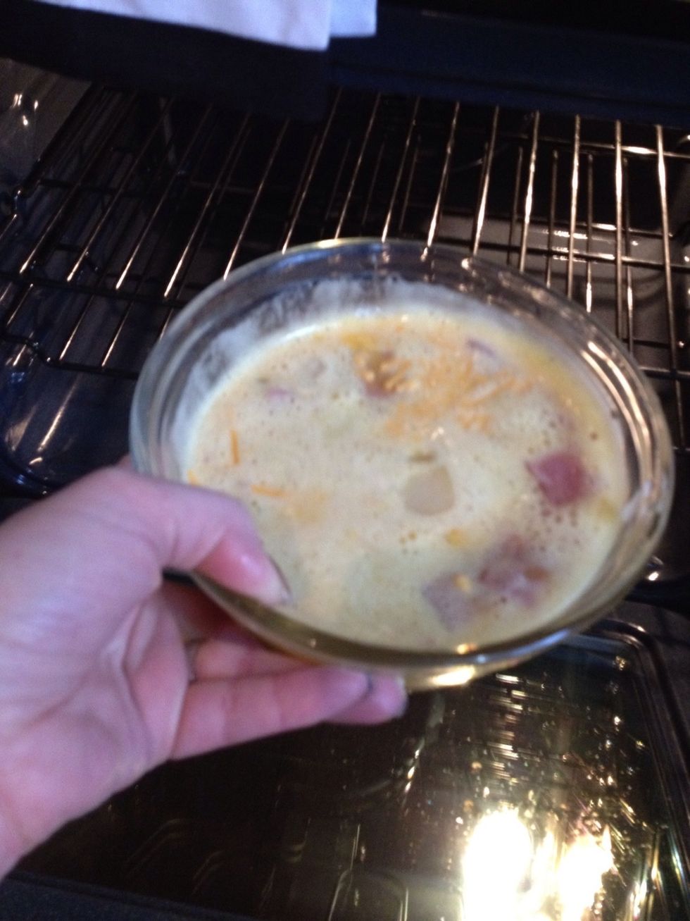 Place dish in oven and set timer for 50 minutes.
