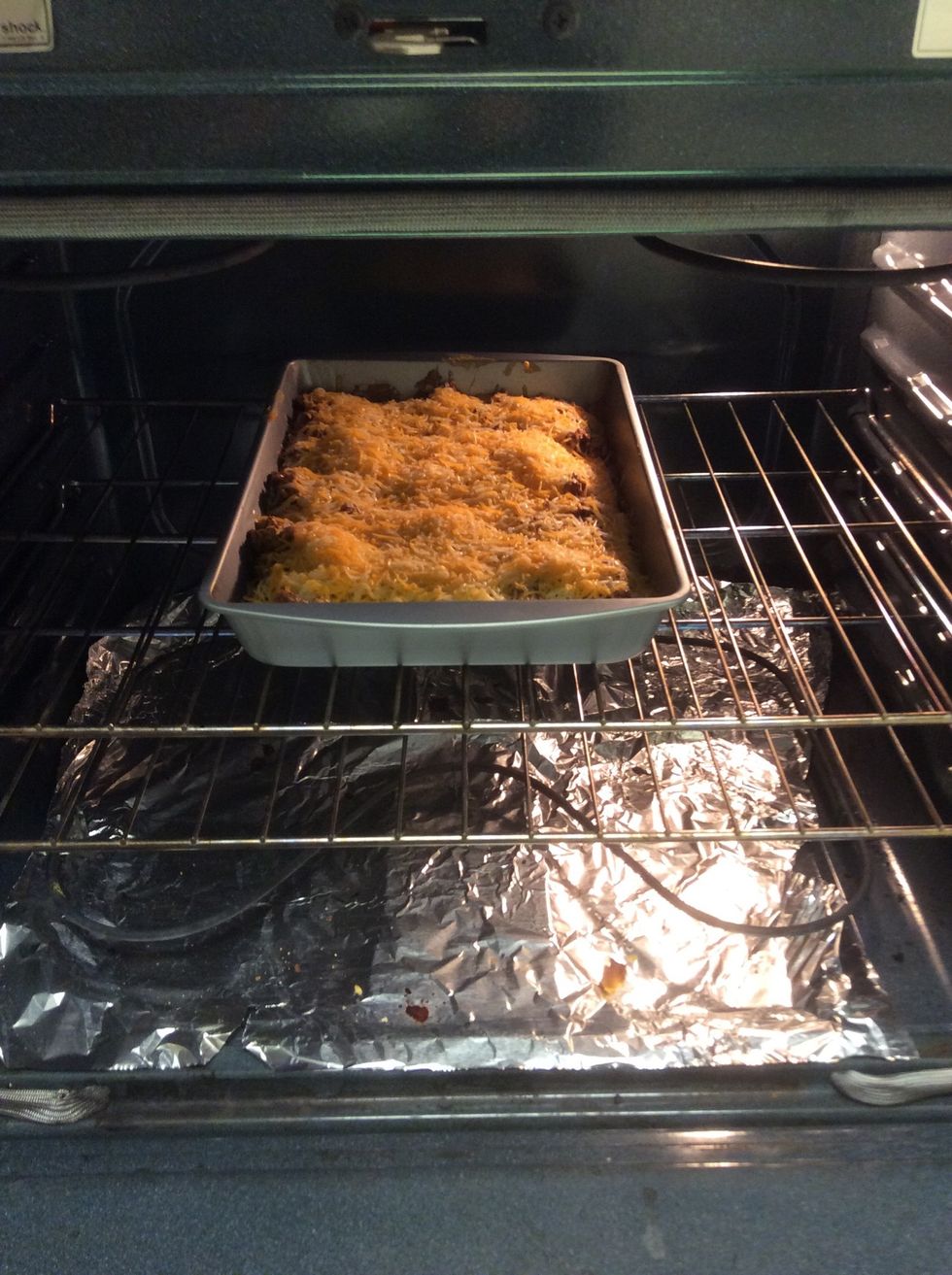 Place dish in oven until cheese is melted