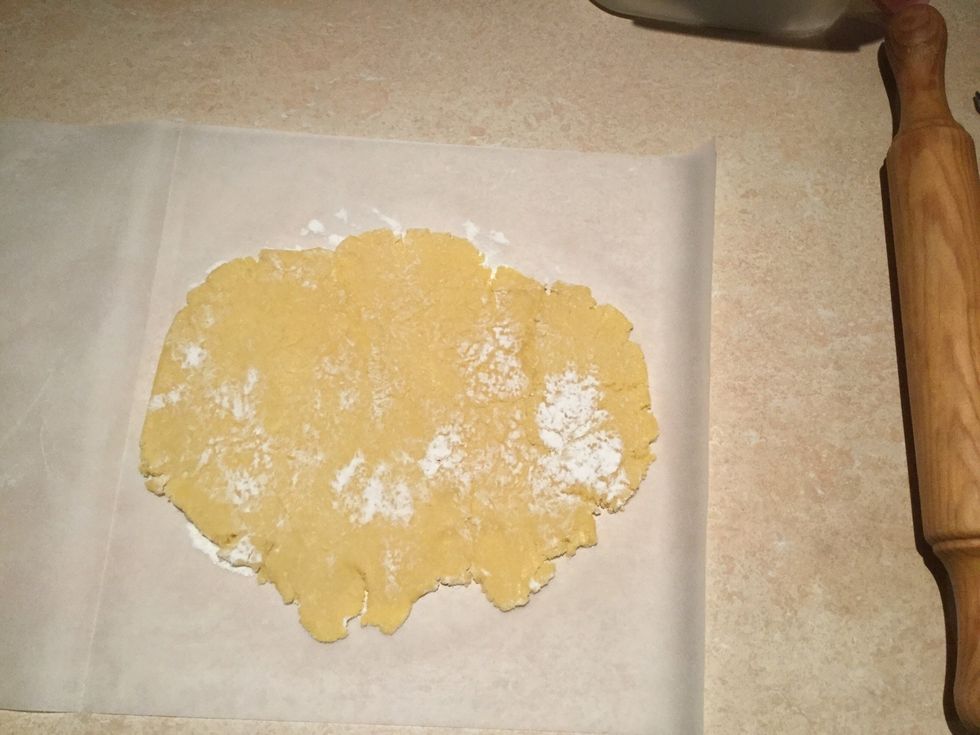 Place dough between two sheets of baking paper. Lightly flour as you roll out, making sure the pastry doesn\u2019t stick to the paper.