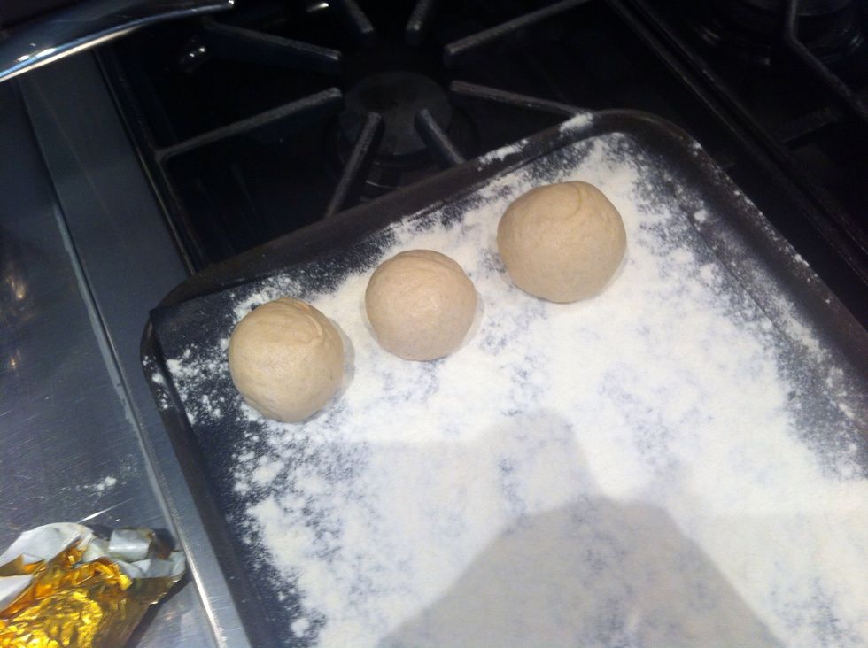 Place each ball on a well floured tray.