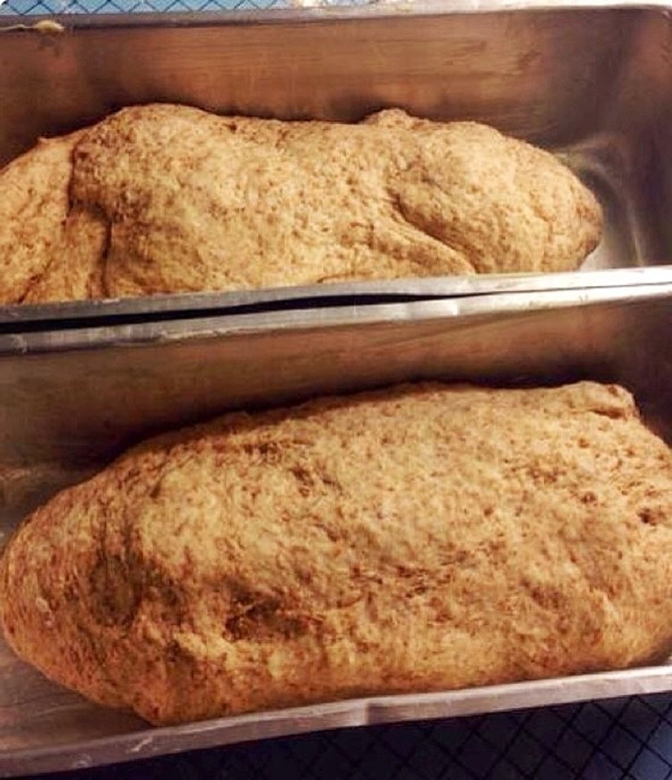 ..place each piece in a buttered bread mold.