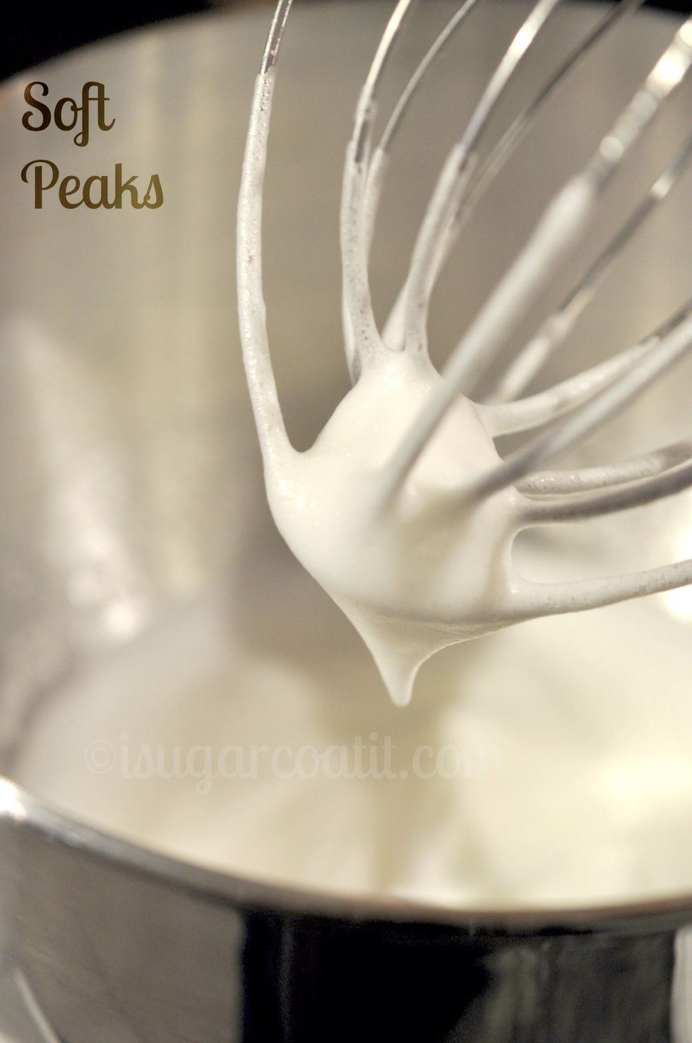 Place egg whites, salt and cream of tartar in a bowl and whisk to soft peaks.