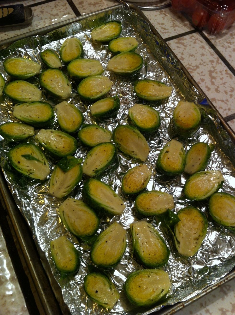 Place face up on foil. Cookie sheet.