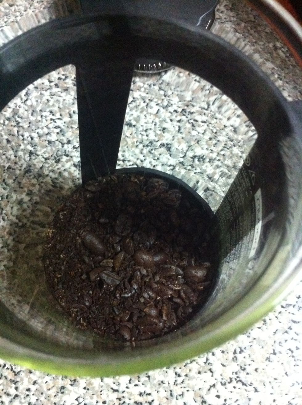 Place ground beans in your French press.