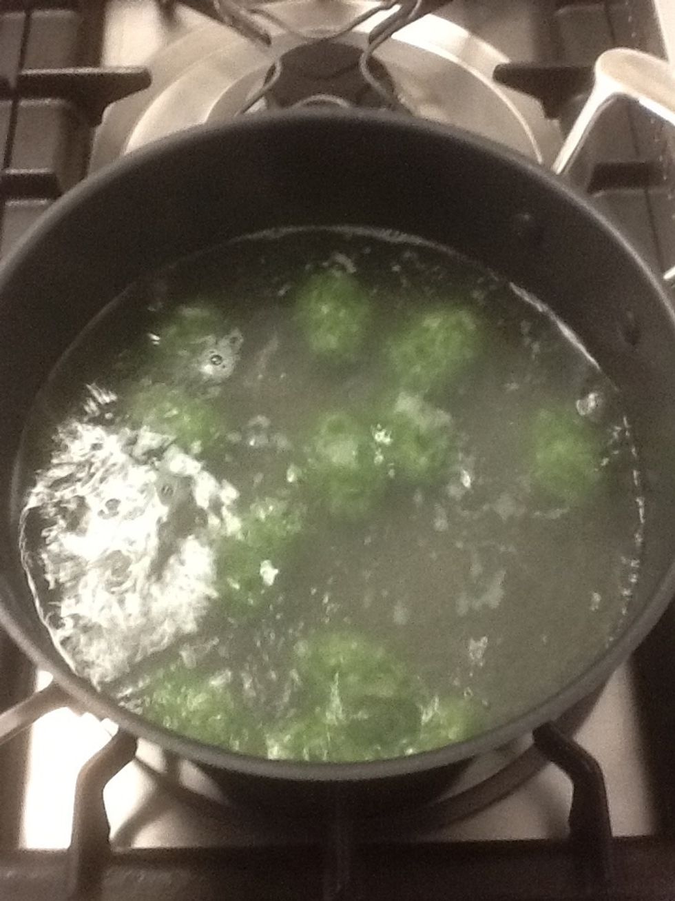 Place half the gnocchi dumplings into salted boiling water, and cook for uncovered for 5 minutes. The dumpling will rise to the surface half way through cooking.