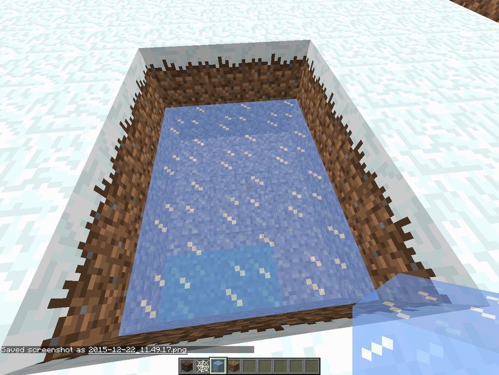 place ice blocks at bottom