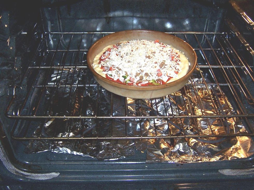 Place in a 425 degree oven and bake for 12 -15 minutes or until crust is brown.