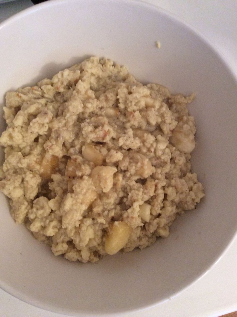 Place in a bowl. Not the most delicious looking thing but I promise you, the taste is divine!