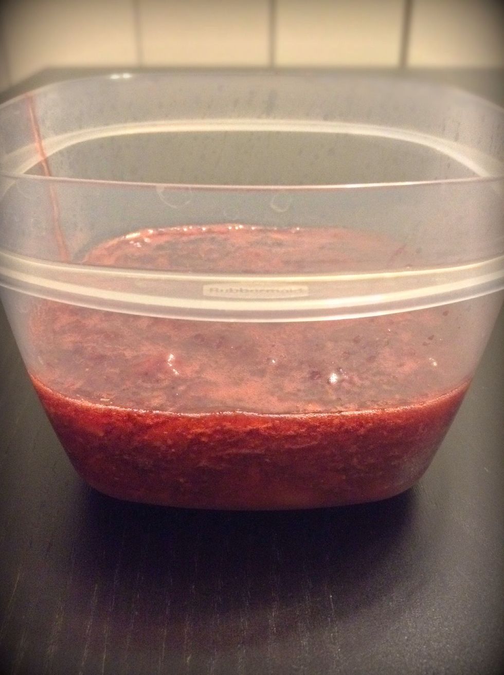 Place in a heat resident container and chill for 2 hours before serving. It makes about 3 cups of sauce. It's great on just about everything.