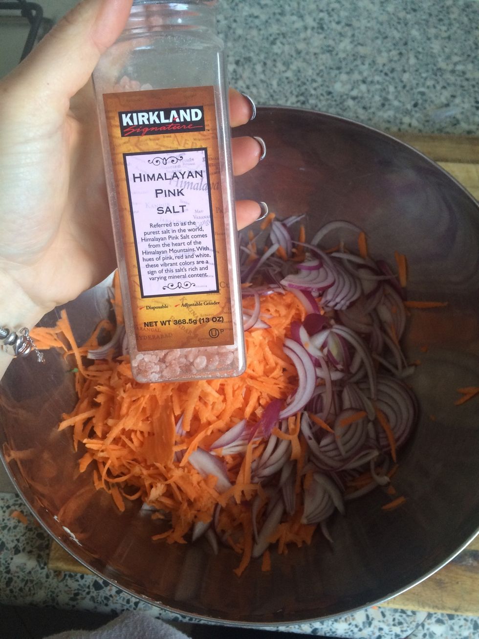 Place in a large bowl and season well with salt