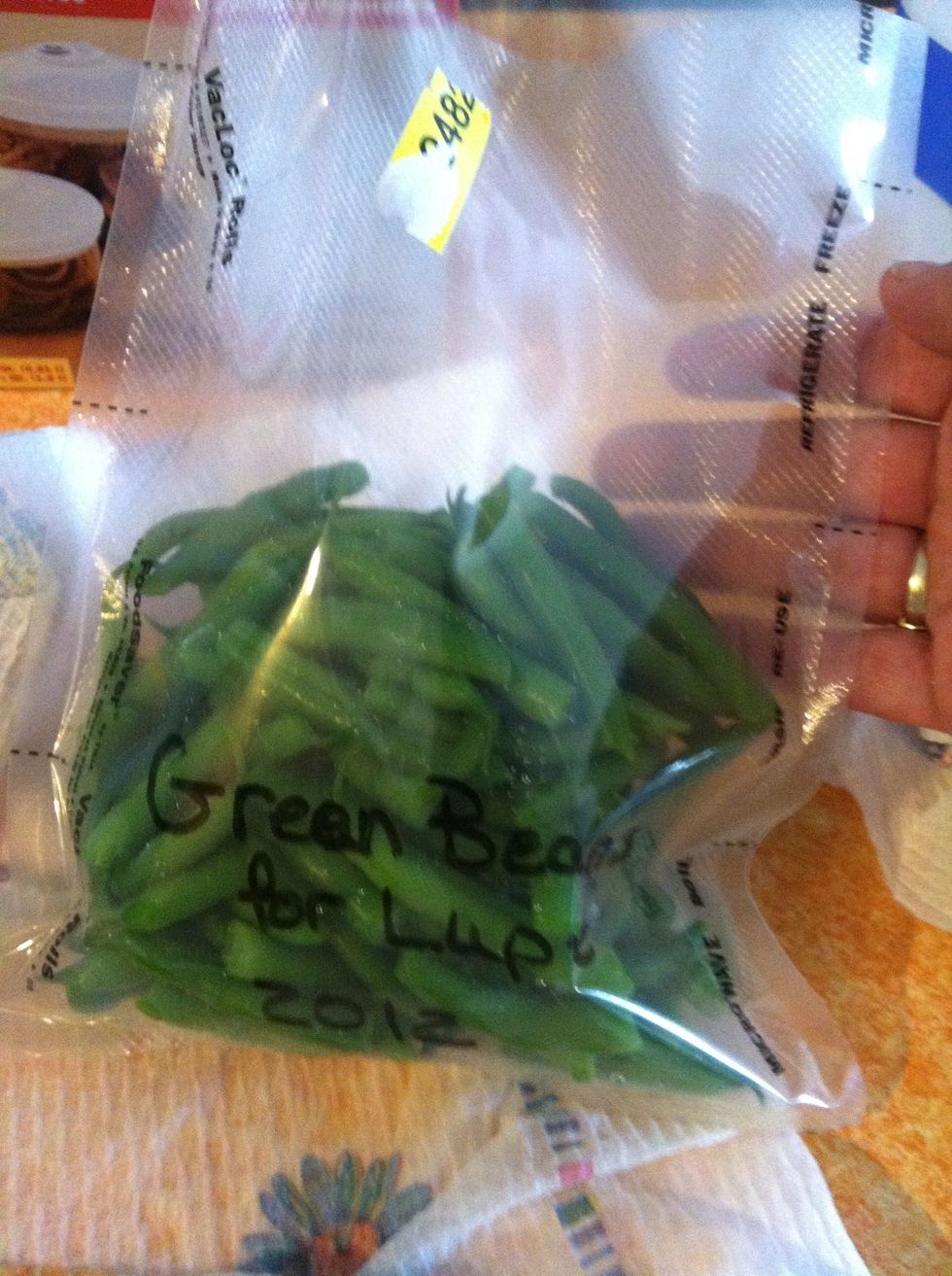 Place in bags that have been labeled. In this case they are for my daughter.