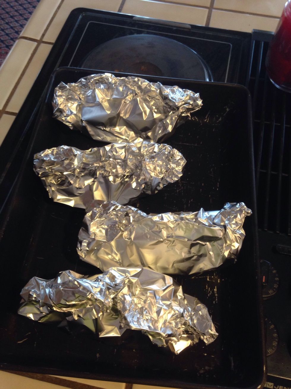 Place in baking sheet. Bake at 350 degrees for 30 minutes.