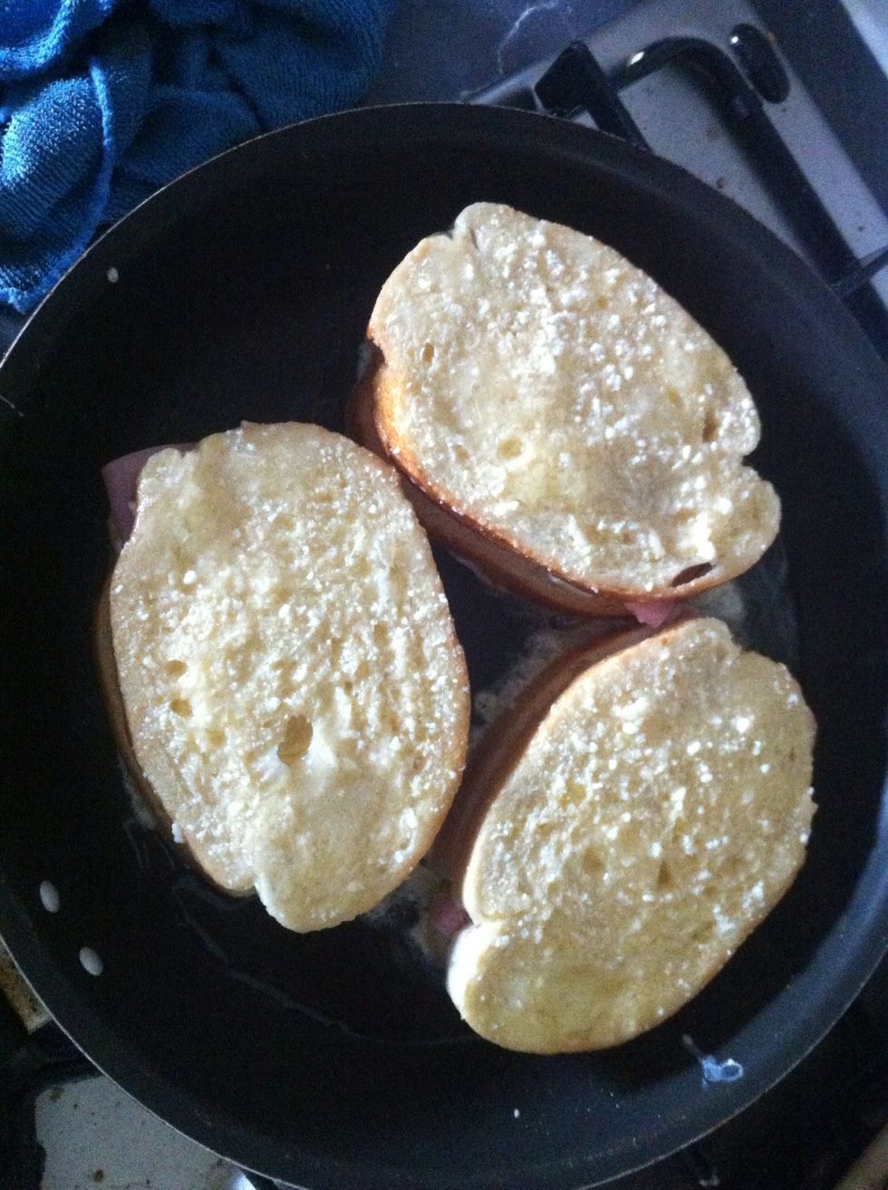 Place in frying pan containing slight coating of vegetable oil.