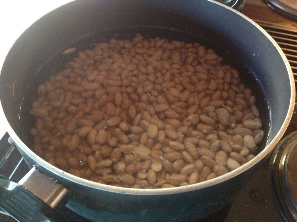 Place in large pan filled with the water. Soak overnight.