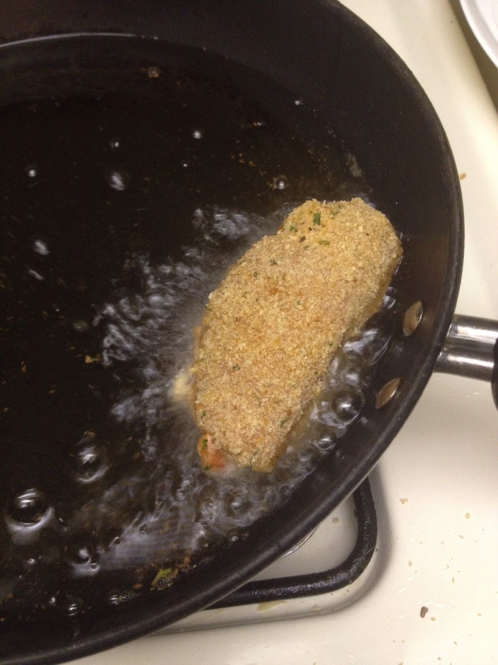 Place in oil until brown on each side.