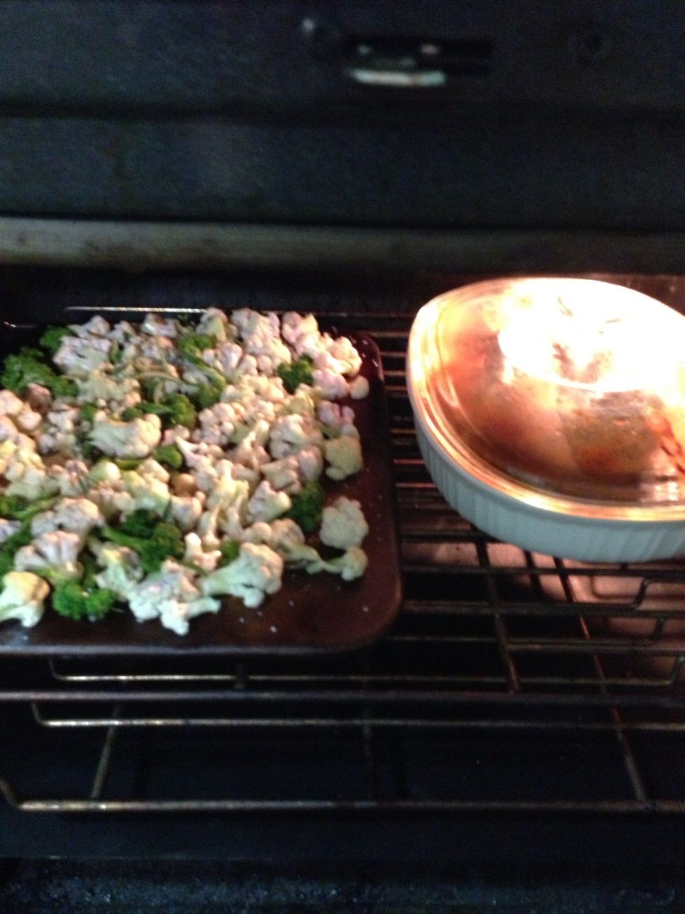 Place in oven at 400 degrees for 30-45 mins or until golden brown.