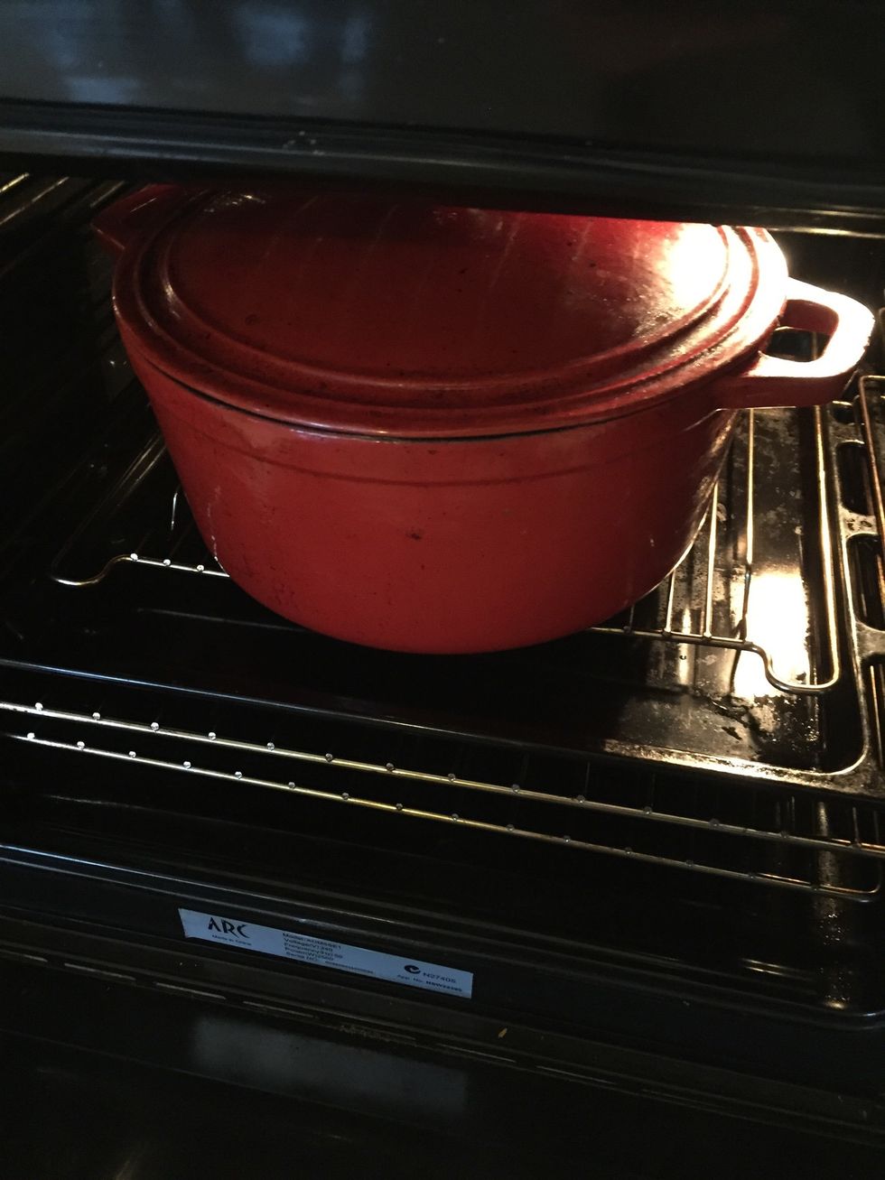 Place in oven on 180C for 2.5hrs