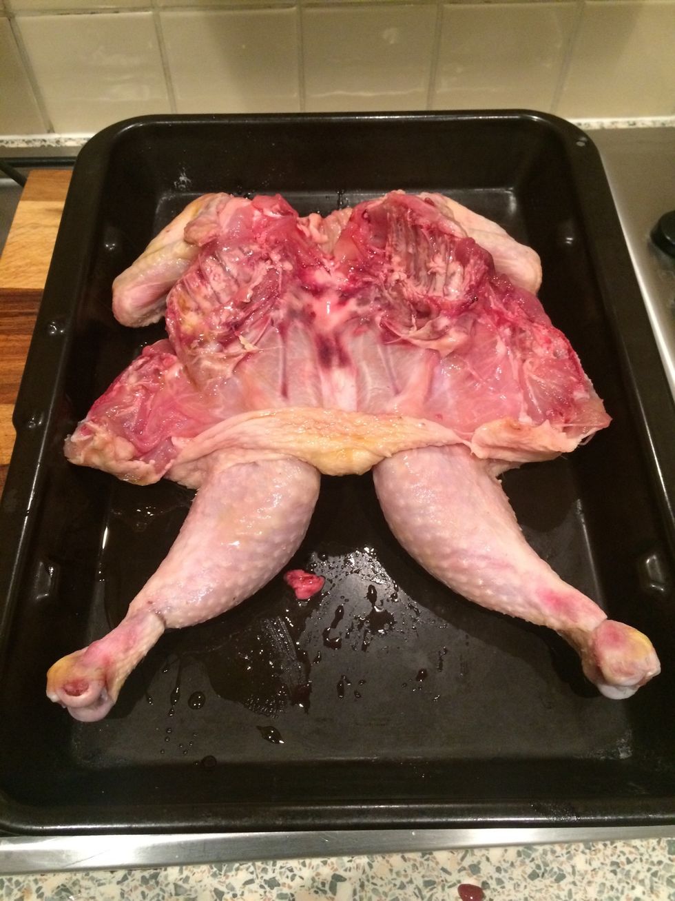 Place in oven tray skin side down