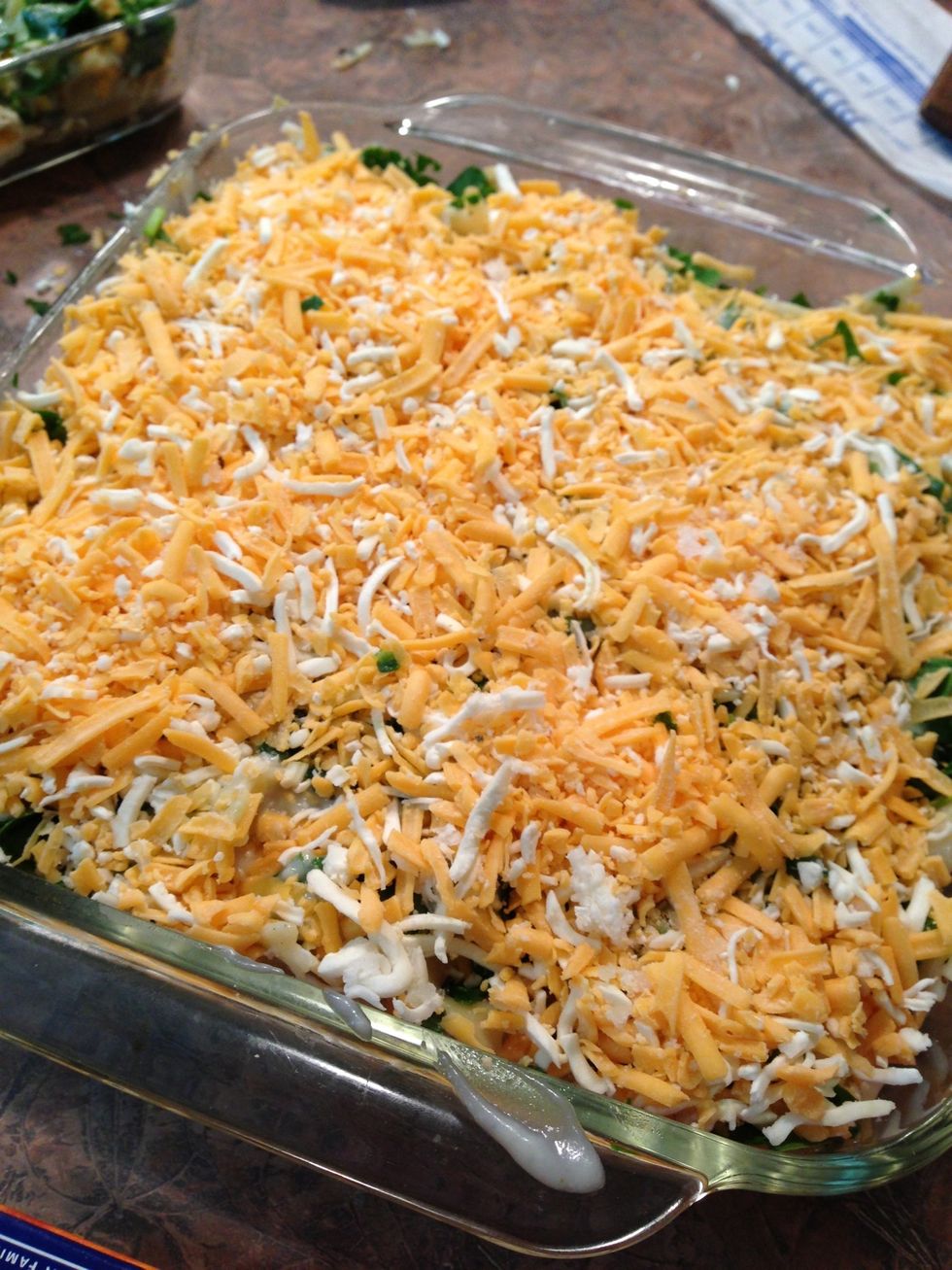 Place in preheated 350\u00b0 oven 35 - 40 minutes.  To prevent over-browning, loosely tent over with foil.