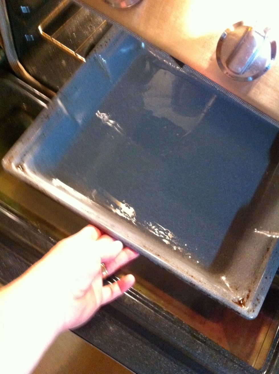 Place in preheating oven.