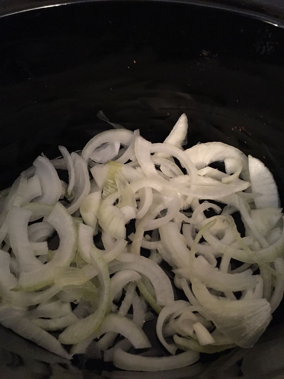 Place in the bottom of the crockpot
