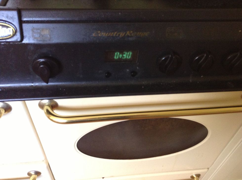Place in the oven for 30 mins to begin with