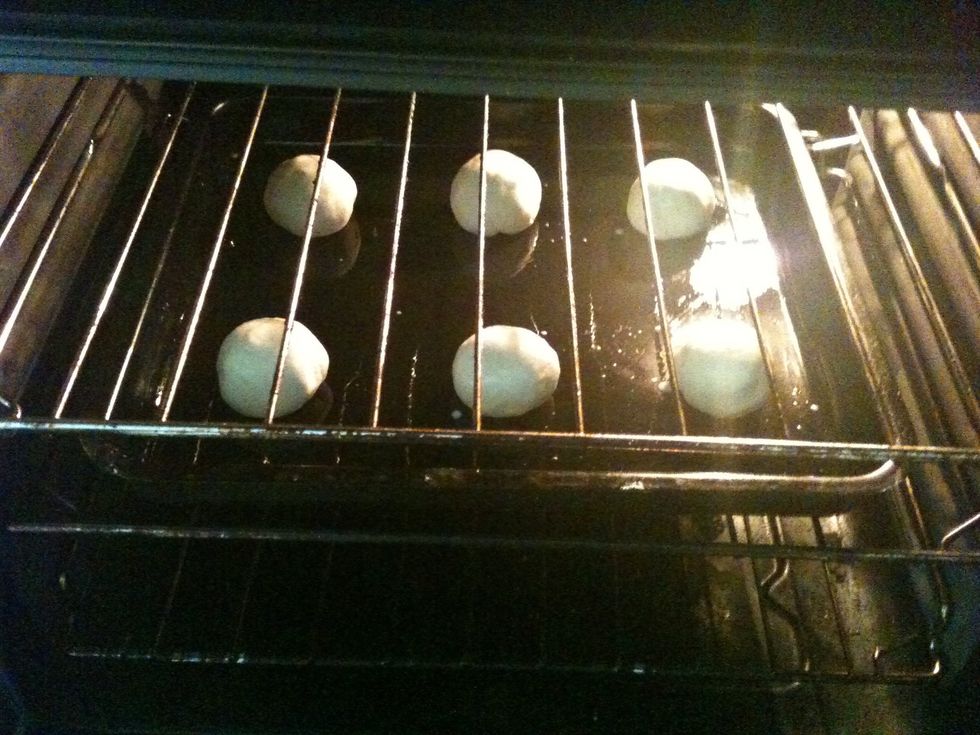 Place in the oven to start the fermentation process. The oven needs to be at the temperature stated earlier or the yeast will be killed and your bread will not rise!