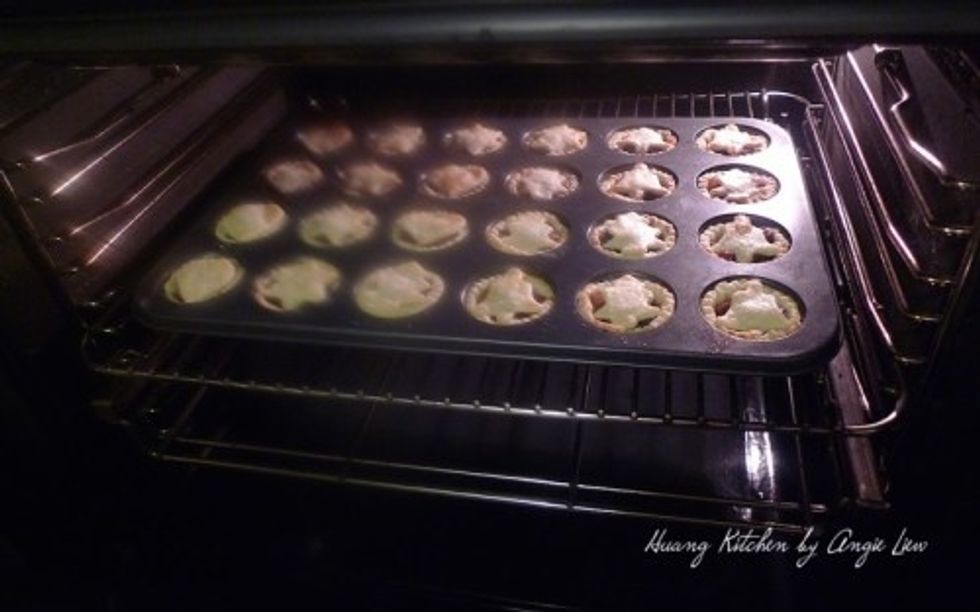 Place in the preheated oven and bake for 15 minutes or until the pastry has lightly browned.