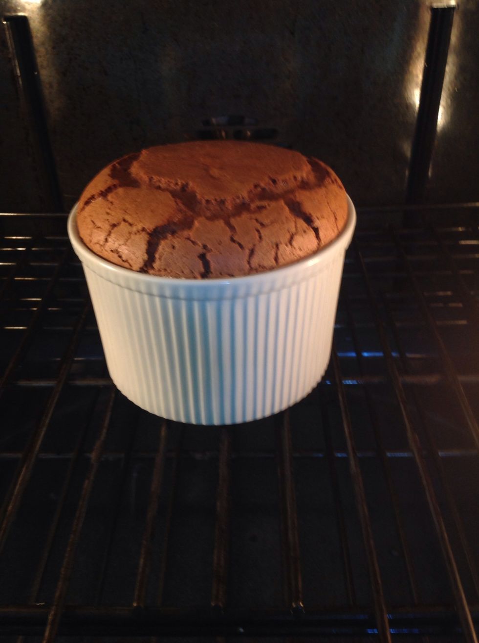 Place in the preheated oven and bake until puffed, set, and the center slightly jiggles when given a gentle shake. About 25-30 minutes.