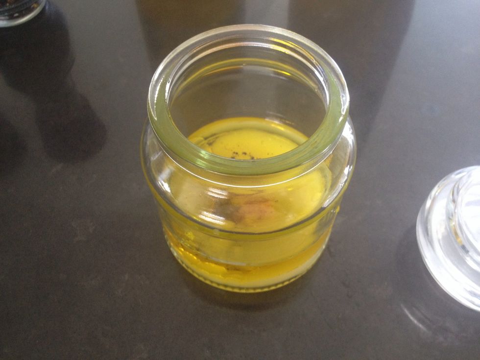 Place ingredients in a jar and shake.