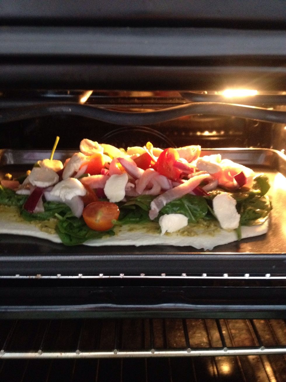 Place into a preheated oven at 200 degrees for 25mins