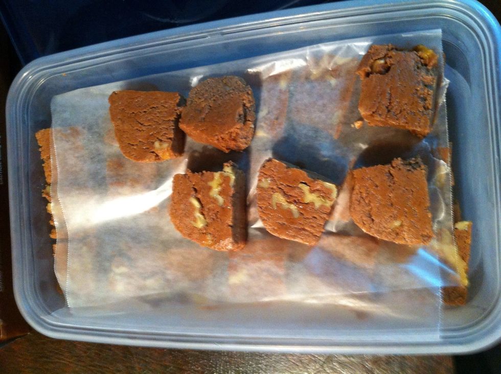 Place into air tight container with wax paper in between layers. Seal.