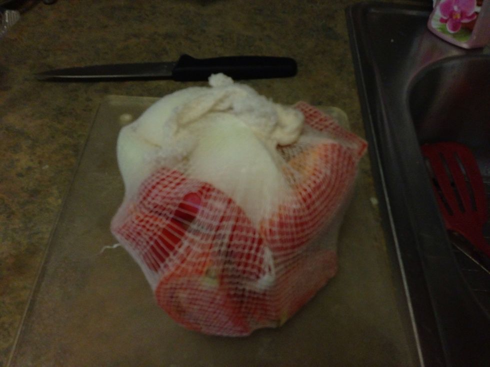 Place into second wrap n boil bag