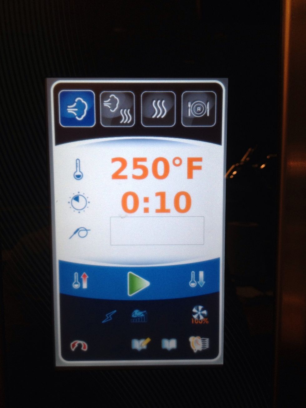 Place into steam mode 250F (121C) for 10 mins. (Make sure your oven is preheated first)