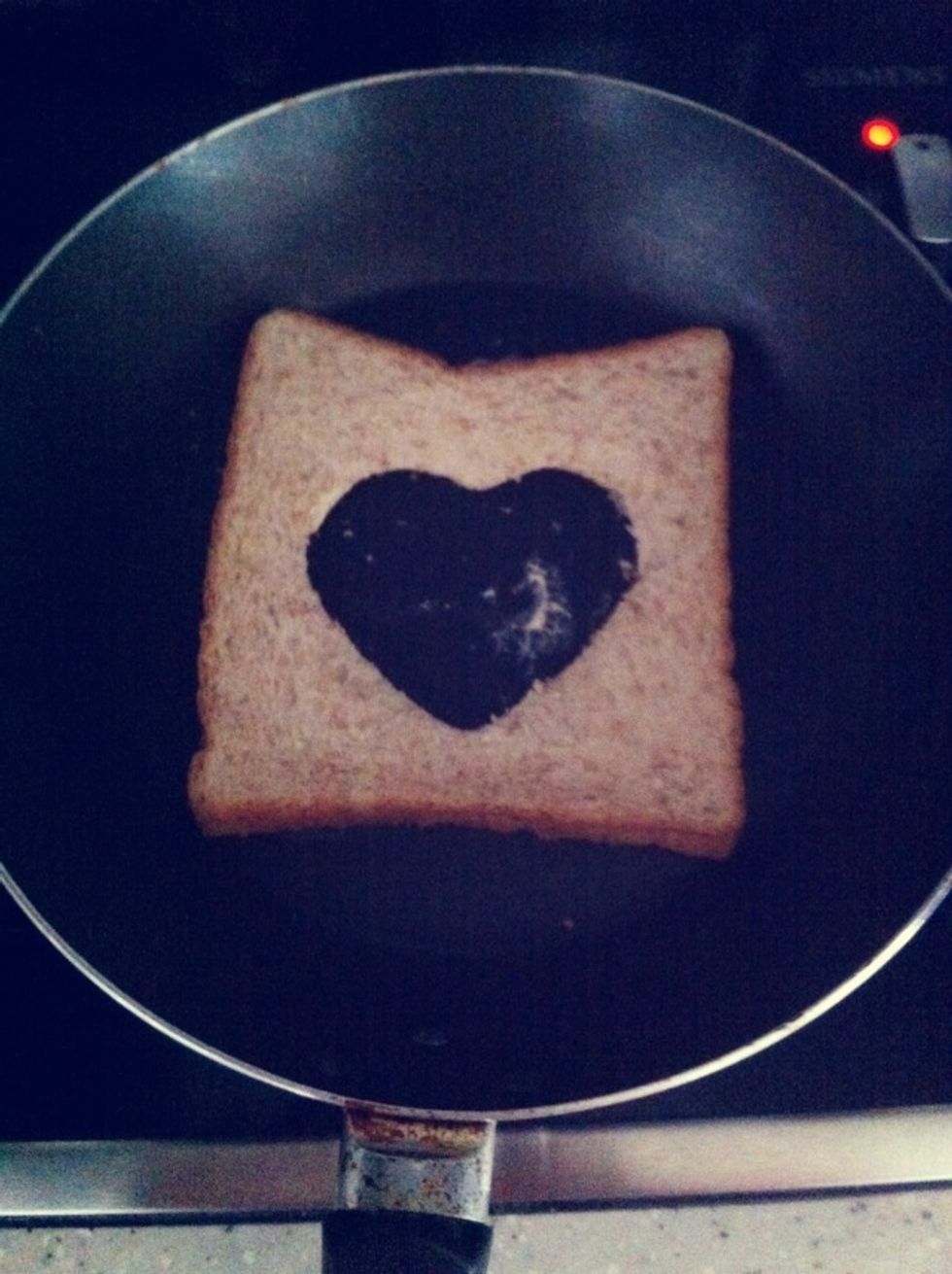 Place it in a non-stick pan with the butter side facing down.
